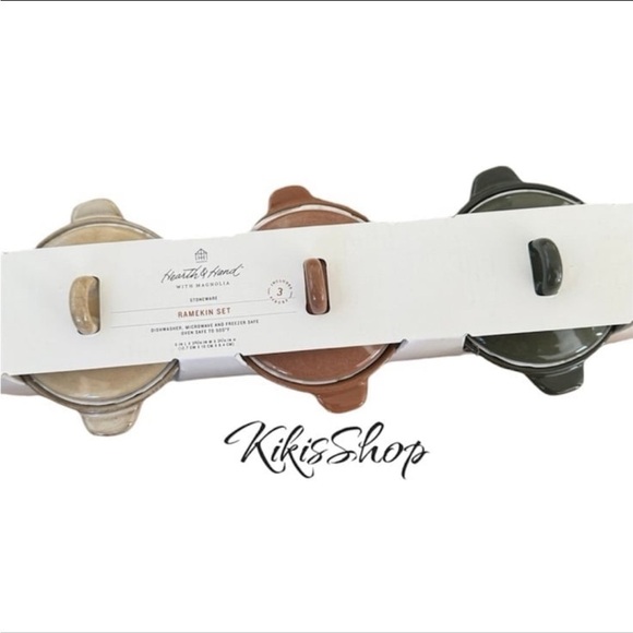 Hearth & Hand Magnolia Fluted Stoneware Ramekins with Lids (Set of 3) - … - Picture 7 of 7